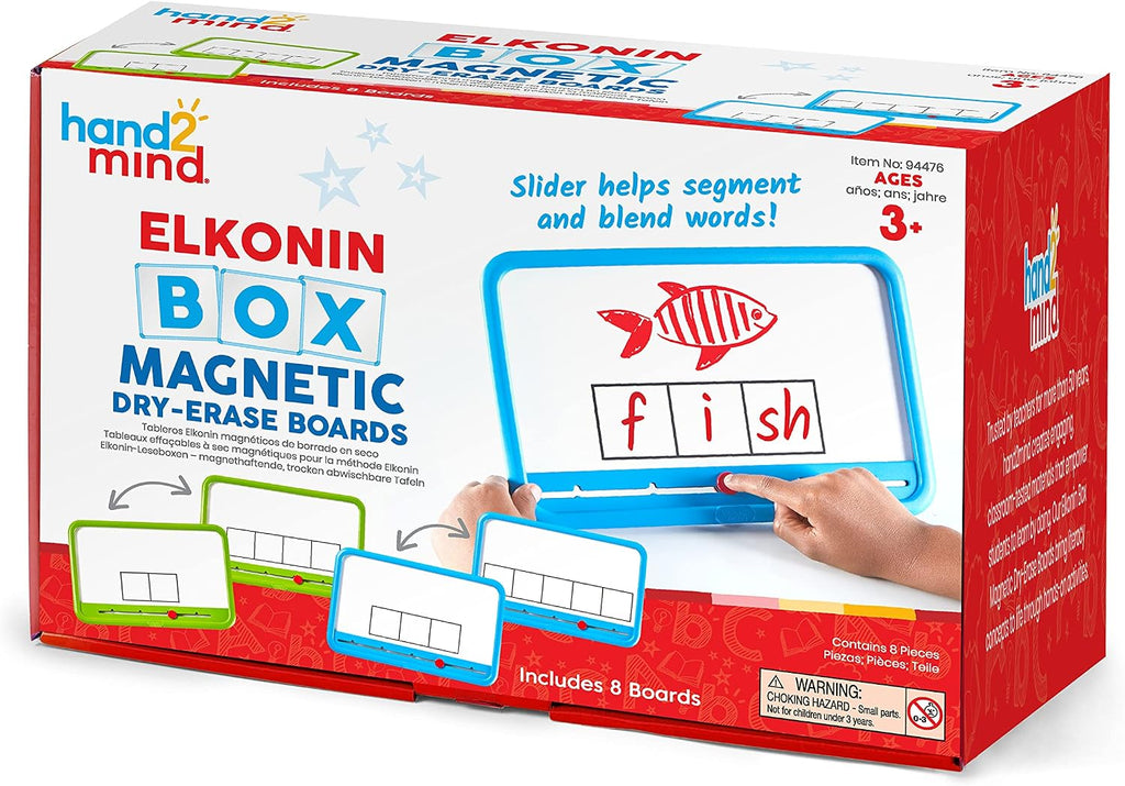 hand2mind Elkonin Boxes - Juego de 8 pizarras magnéticas de borrado en seco