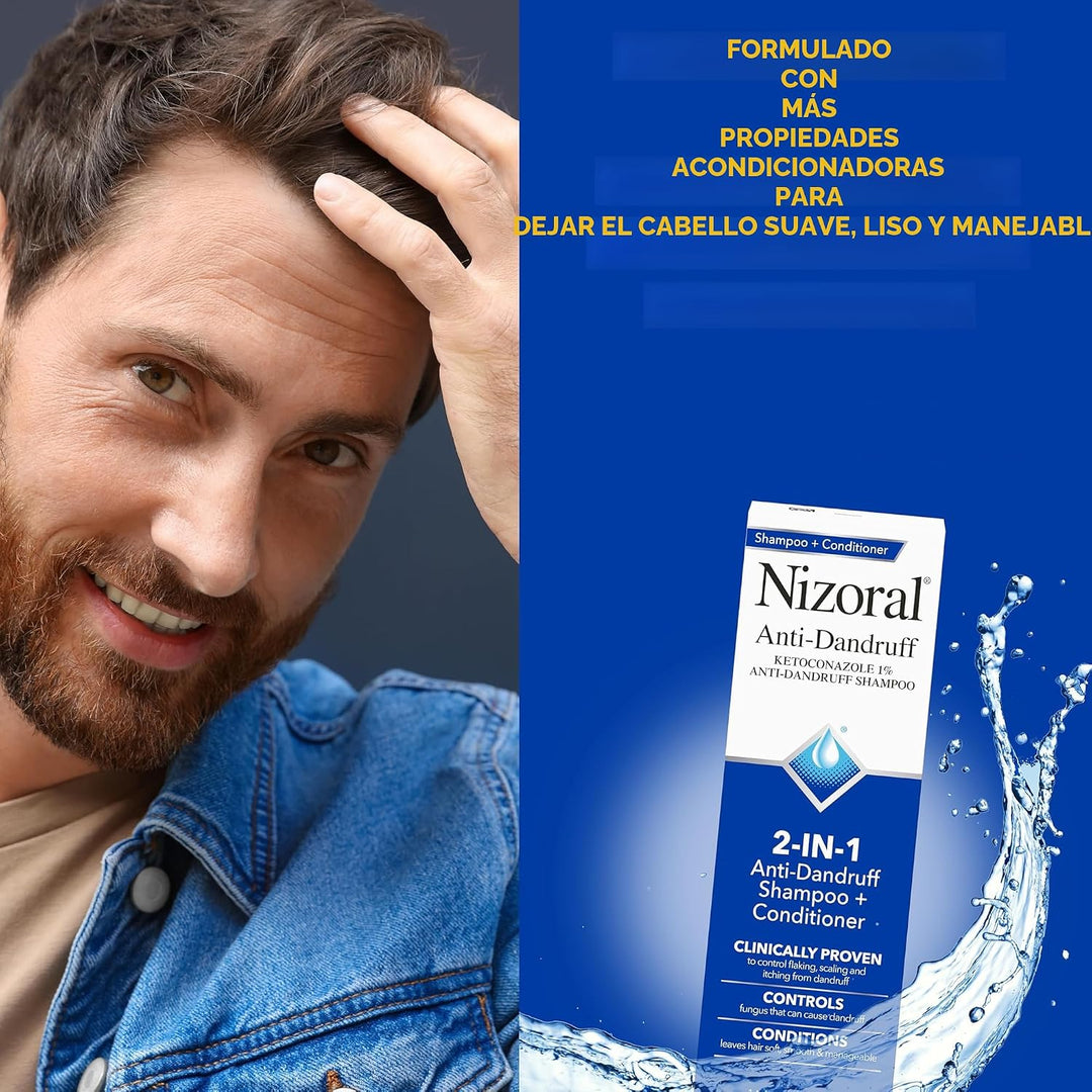 Nizoral Champú y acondicionador anticaspa 2 en 1, 14 onzas líquidas...