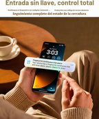 NGTeco Cerradura de puerta inteligente con manija de palanca, cerrojo de huella digital sin llave Wi-Fi, control de aplicación y teclado de pantalla táctil para puerta delantera