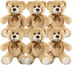 6 piezas de lindos osos de peluche a granel de 13.7 pulgadas, marrón