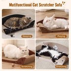 Cama rascador de cartón para gatos de interior de 26 pulgadas, 1