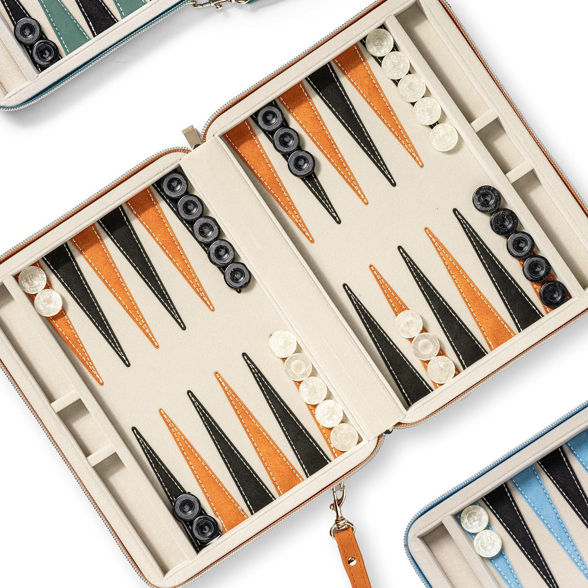 Juegos de backgammon para adultos y niños, tablero clásico de backgammon con dados de damas únicos, funda plegable de piel sintética de backgammon (naranja)