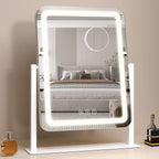 Espejo de tocador con luces, espejo de maquillaje LED de 13.1 x 16.7 pulgadas, espejo de maquillaje iluminado con luces, control táctil inteligente regulable con 3 modos de luz, espejo iluminado para escritorio de maquillaje, dormitorio, vestidor