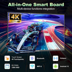 COOLHOOD Tablero inteligente de 75 pulgadas, pantalla táctil 4K UHD...