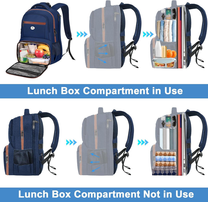 MATEIN Mochila para laptop con compartimento para el almuerzo, moch...