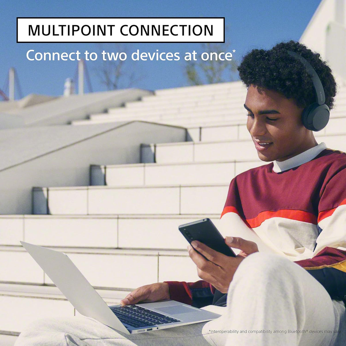 Auriculares Sony WH-CH520 Bluetooth inalámbricos con micrófono y ha...