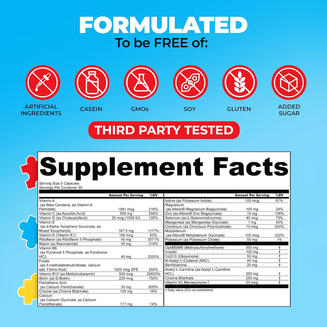 My Spectrum Heroes Suplemento multivitamínico para niños - Acetil-l...