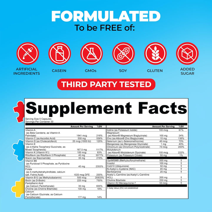 My Spectrum Heroes Suplemento multivitamínico para niños - Acetil-l...