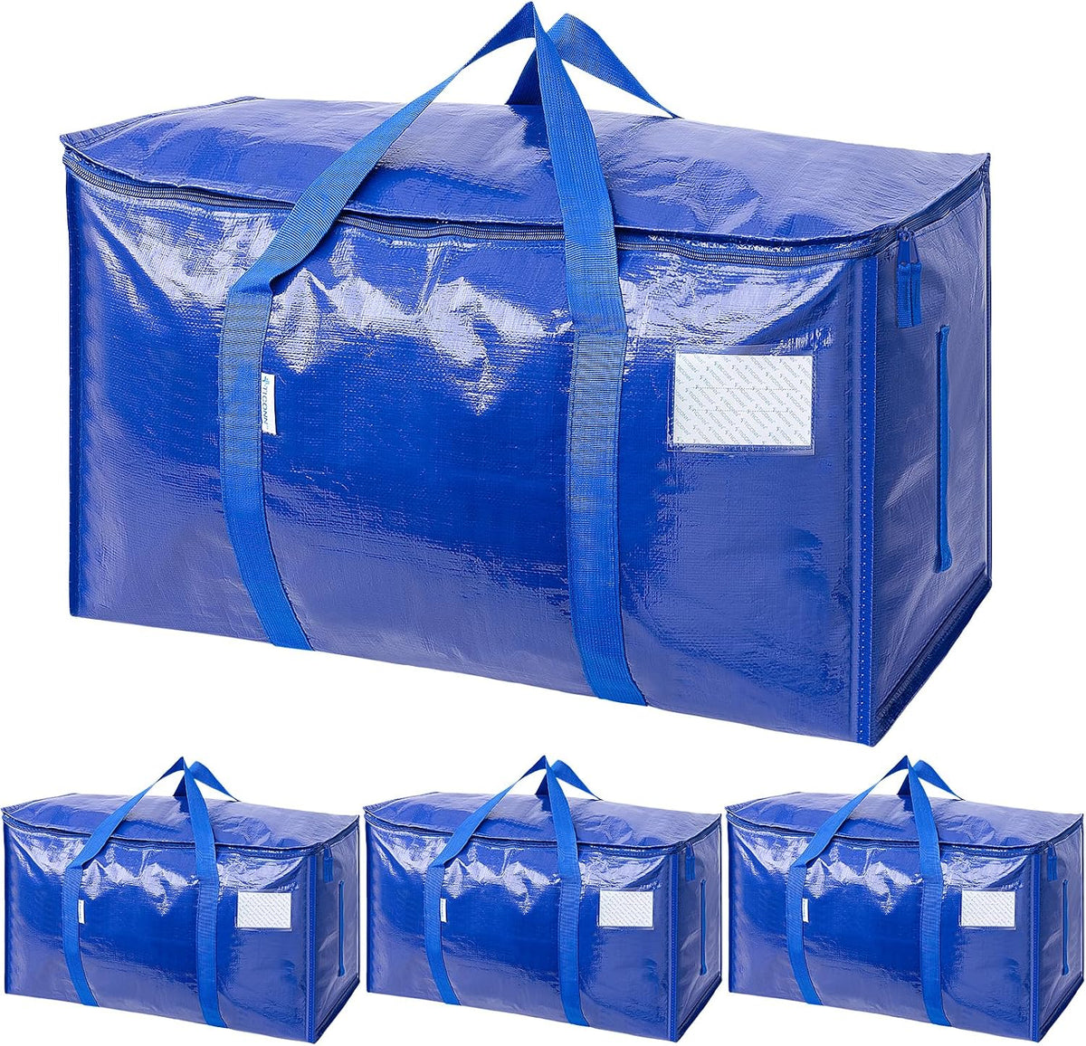 TICONN Paquete de 4 bolsas de mudanza extra grandes resistentes con cremalleras y asas de transporte, bolsas de almacenamiento duraderas para organizadores de armario y almacenamiento (paquete de 4