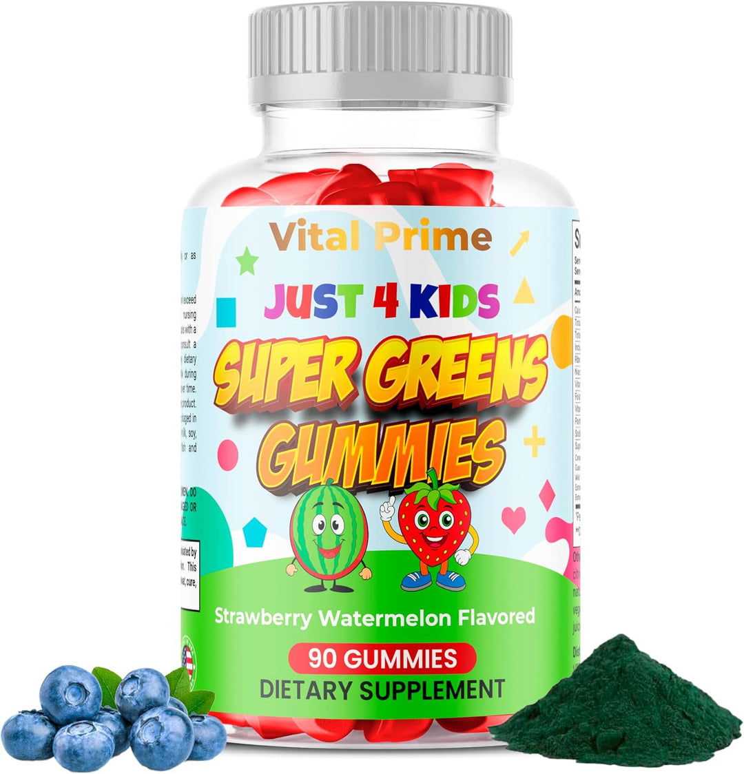 Vital Prime - Gomitas súper verdes para niños, 90 unidades, sabor a...