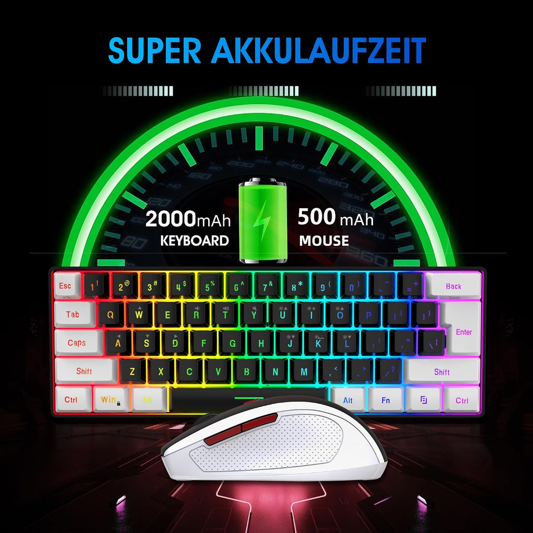 Snpurdiri Combo de teclado y ratón inalámbricos para juegos de 2.4G...