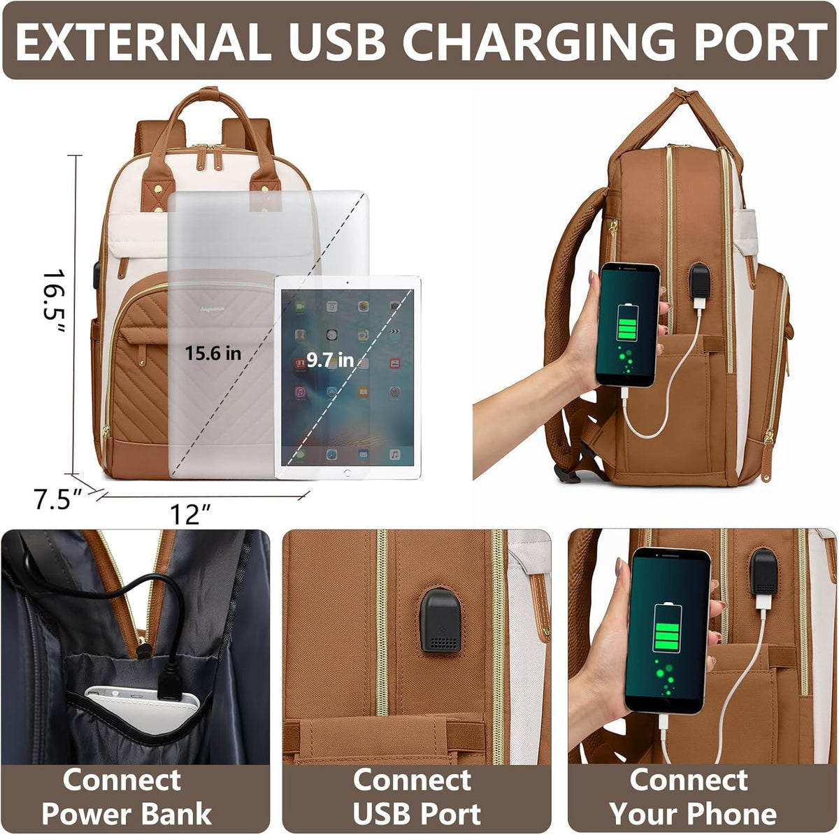 Mochila para laptop para mujer, mochila de trabajo: mochilas univer...