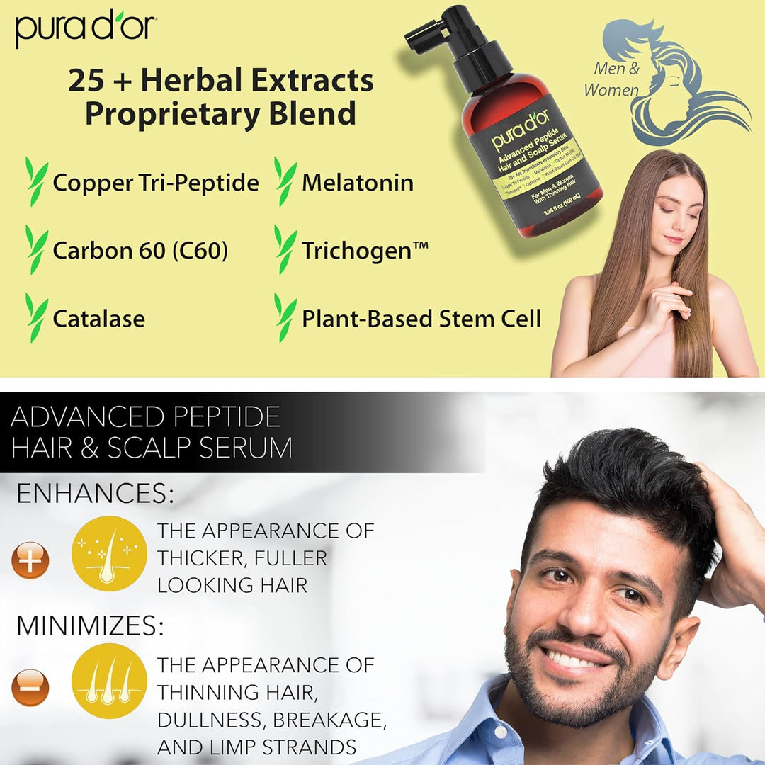 PURA D'OR Advanced Hair &amp; Scalp Serum 3.38 oz \u2013 Tratam...