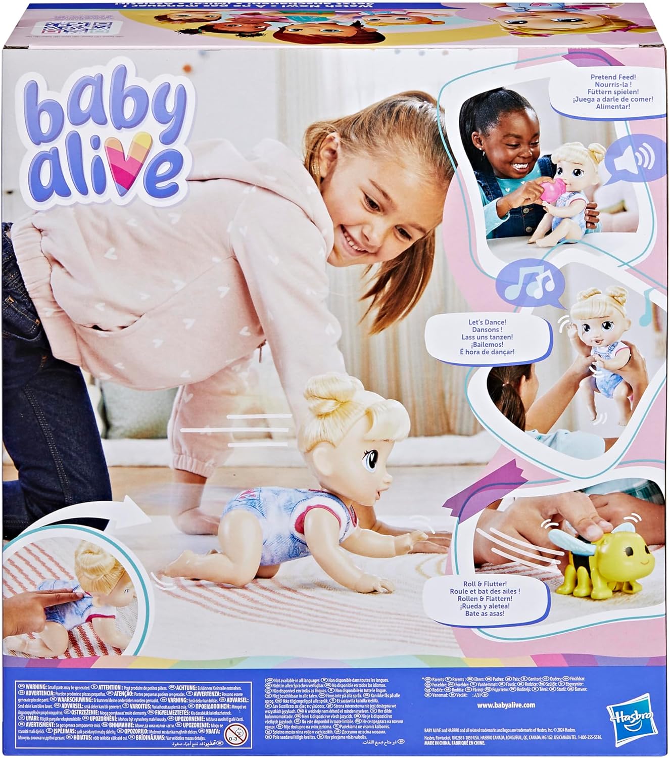 Baby Alive Crawl n Play Harper Hugs - Juego de muñecas