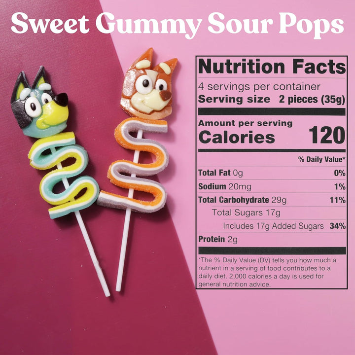 Bluey and Bingo - Paletas de gomitas brochetas de caramelo