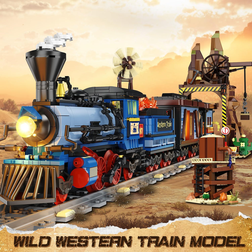 Juego de construcción de tren occidental con luces 1912