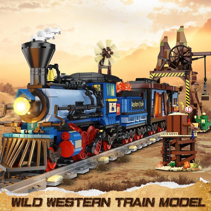 Juego de construcción de tren occidental con luces 1912