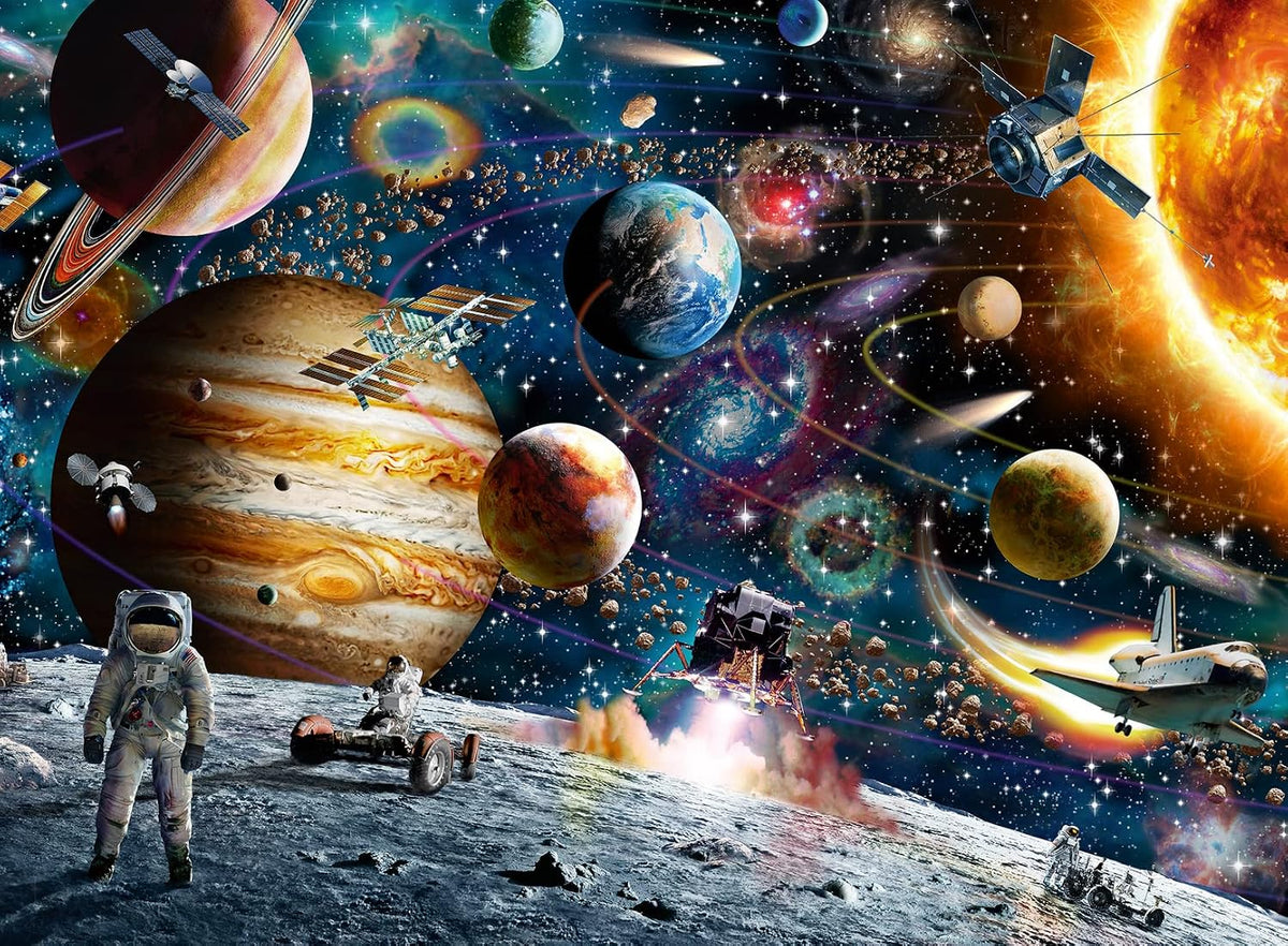 Ravensburger - Espacio - Paquete de 2 rompecabezas de 100 piezas - Piezas XXL para un montaje más fácil - Imágenes espaciales impresionantes y atrevidas - Planetas y más - Calidad premium - Regalo