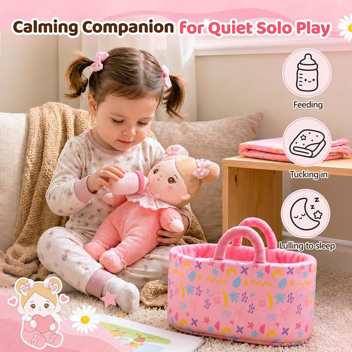 OUOZZZ - Set de muñeca de bebé suave para niñas, primera muñeca de...