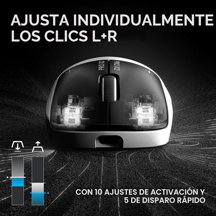 Logitech G PRO X2 SUPERSTRIKE Mouse inalámbrico para juegos: interr...