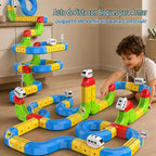 Electric Train Set para Kids 52PCS, 3D Gravity-Defying Flexible Cube Race Track Toy Railroad Block Kit para Kid Educational Stem Train Toys Gift para Boys&Girls 3 4 5 6 7 8 Years Old