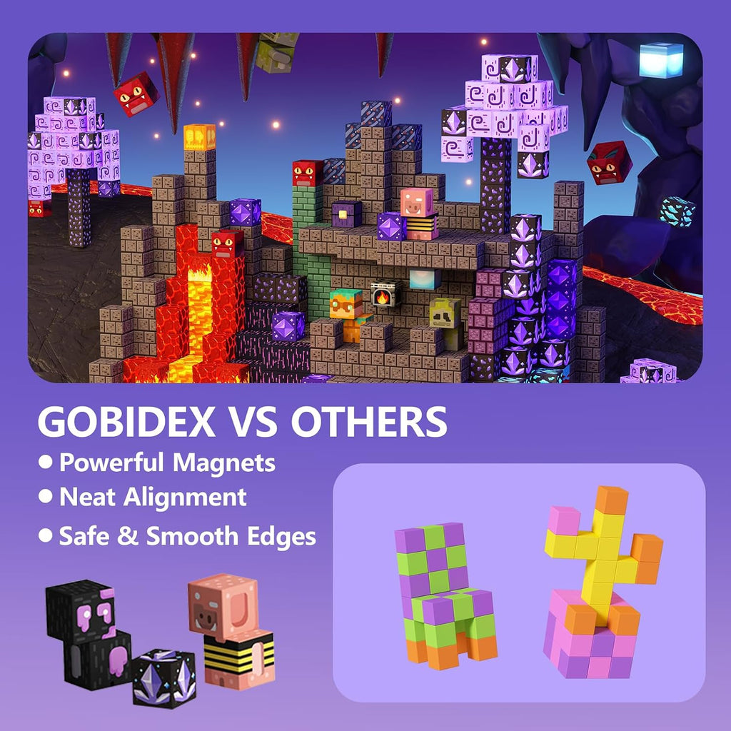 GobiDex 200 bloques magnéticos para niños, juguetes de construcción para niños y niñas de 3 años en adelante, construcción basada en juegos, MagWonder con juguetes de construcción magnéticos, regalo
