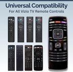 XRT112 - Control remoto de repuesto para televisores Vizio, fácil configuración, infrarrojos, teclas de acceso directo, control remoto universal, compatible con D, E, M, P, V, PX