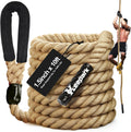 Cuerda de escalar para gimnasio - Cuerdas de ejercicio de 1.5 pulgadas de diámetro en longitudes de 10FT, 15FT, 20FT, 25FT, 30FT, 35FT, 40FT, 50FT para fitness y entrenamiento de fuerza, cuerda de escalada para adultos en casa, interior o exterior