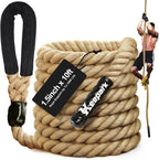Cuerda de escalar para gimnasio - Cuerdas de ejercicio de 1.5 pulgadas de diámetro en longitudes de 10FT, 15FT, 20FT, 25FT, 30FT, 35FT, 40FT, 50FT para fitness y entrenamiento de fuerza, cuerda de escalada para adultos en casa, interior o exterior