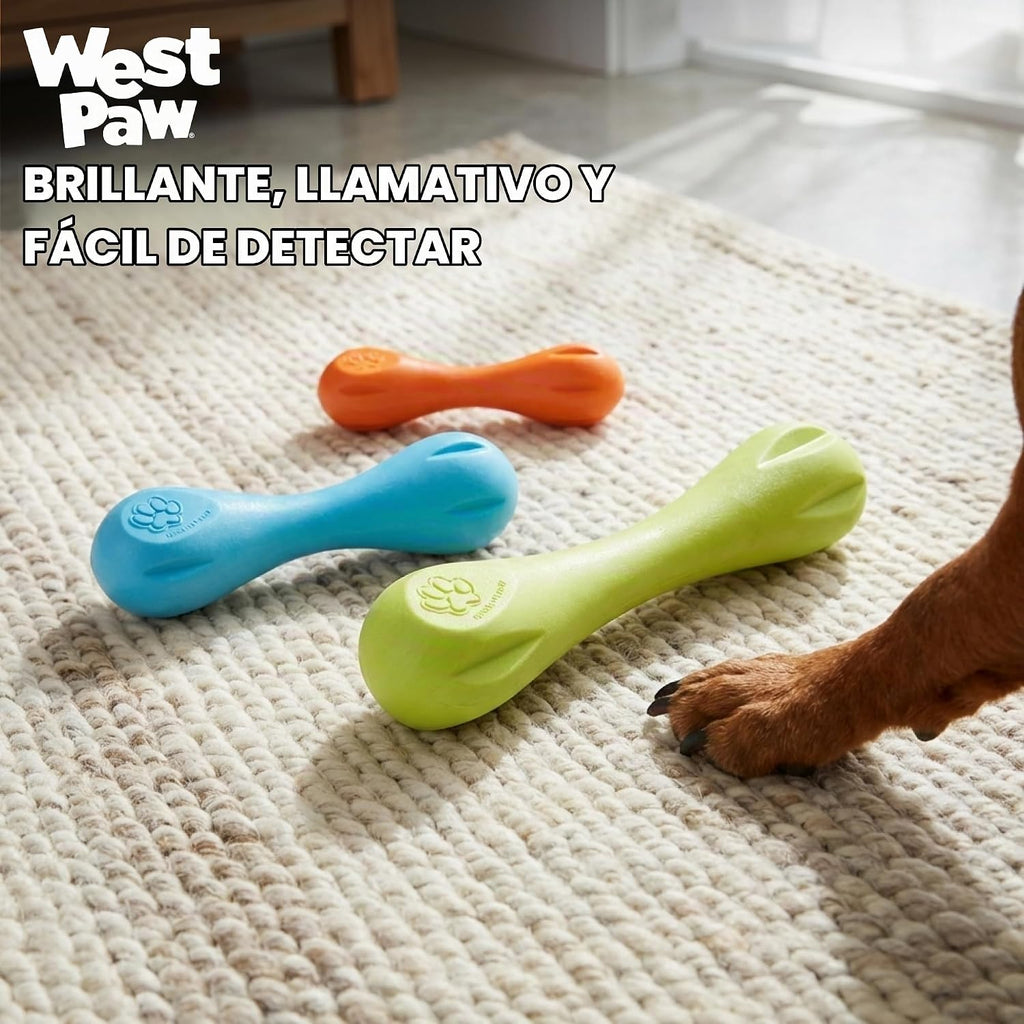 Juguete de hueso de perro, masticable West Paw Diseño Zogoflex Hurley, duro , L, Agua (Aqua)