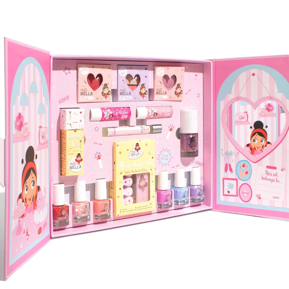 Miss Nella Caja de regalo de maquillaje y esmalte de uñas (Sparkle...