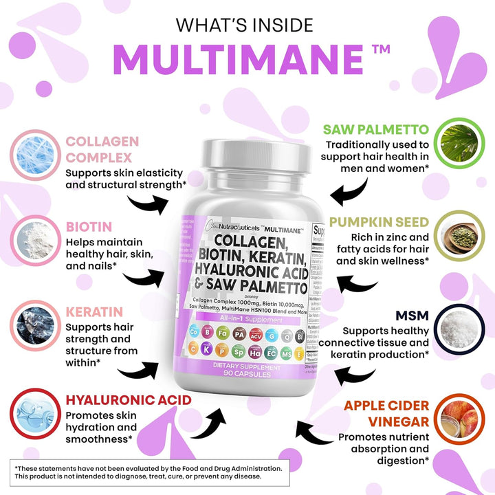 Clean Nutraceuticals Pastillas de Colágeno 1000mg Biotina 10000mcg...