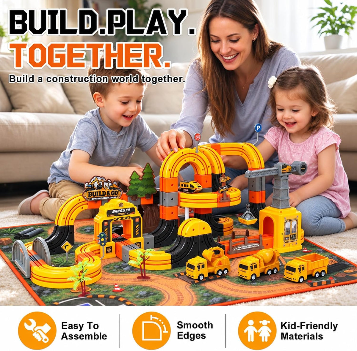 Juego de Trenes Eléctricos, 135Pcs Conjunto de Construcción para Pistas de Carrera para Niños