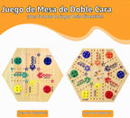 Wooden Board Game, Original Marble Game Double Sided 2-6 Player,15 Inch