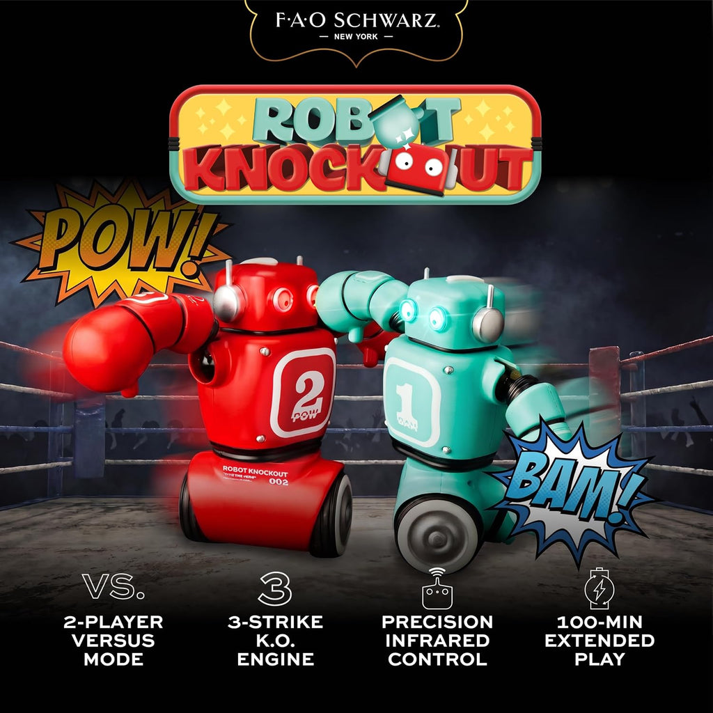 FAO Schwarz RC Robot Knockout Control Remoto Boxeo Set, 2 Robots de Lucha