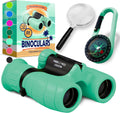 Binoculares para niños – Juguete perfecto para niños pequeños y niñas – Juego extenso que incluye lupa y brújula – Potente aumento 8 x 21 – niños de 3 a 12 años para niños pequeños