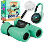Binoculares para niños – Juguete perfecto para niños pequeños y niñas – Juego extenso que incluye lupa y brújula – Potente aumento 8 x 21 – niños de 3 a 12 años para niños pequeños