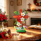 Juego de construcción de calendario de Adviento de Navidad de Jesús Cross Flower 2026, compatible con Lego, 24 días de cruz religiosa, coleccionables, cuenta regresiva, católicos, cristianos