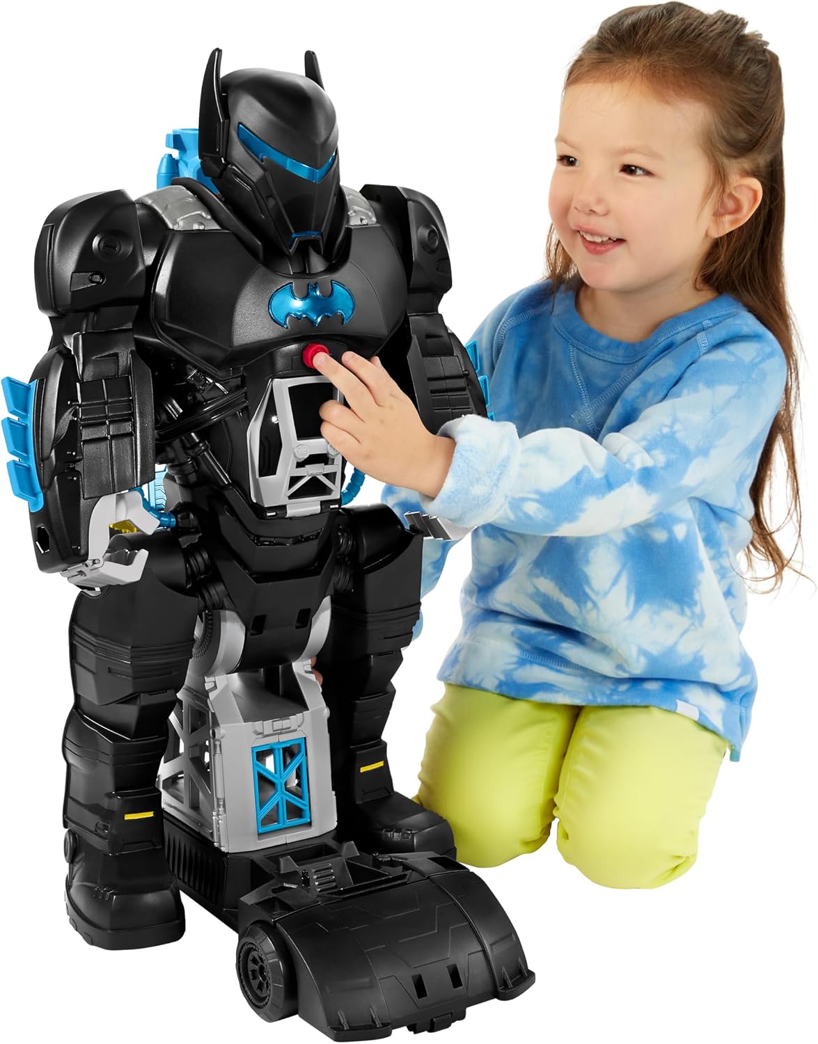 Fisher-Price Imaginext DC Super Friends Batman, juguete Bat-Tech Batbot, set de juego de 61 cm de altura con luces y sonidos para juego de rol, para niños de 3+ años