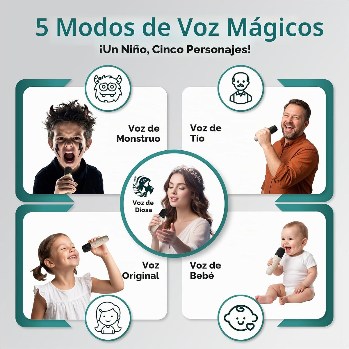 Máquina de karaoke para niños con 2 micrófonos inalámbricos, altavoz Bluetooth