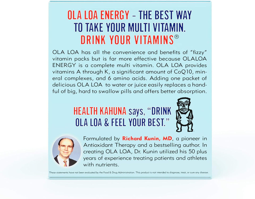 Ola Loa Energy Tropical - Mezcla de bebida multivitamínica, polvo d...