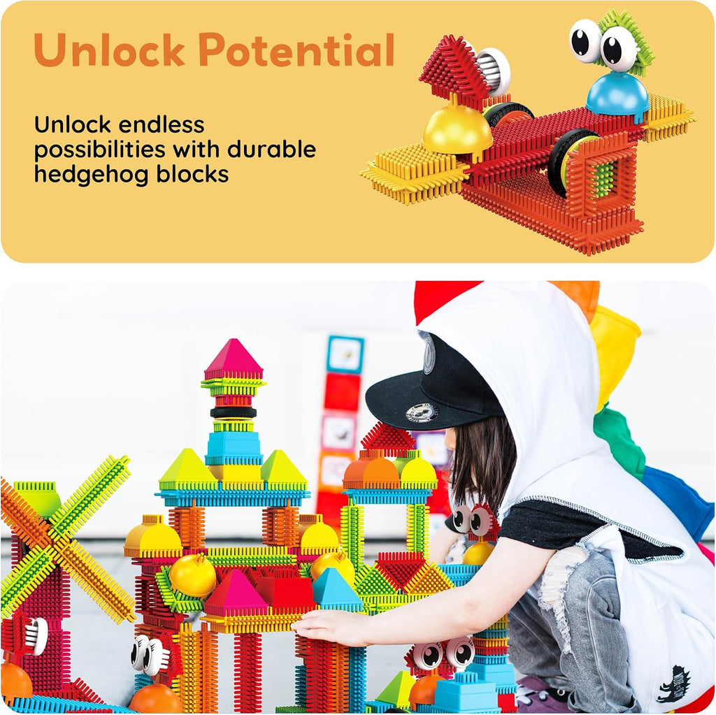 PicassoTiles 240 piezas de bloques de cerdas de erizo 3D STEM juguete de