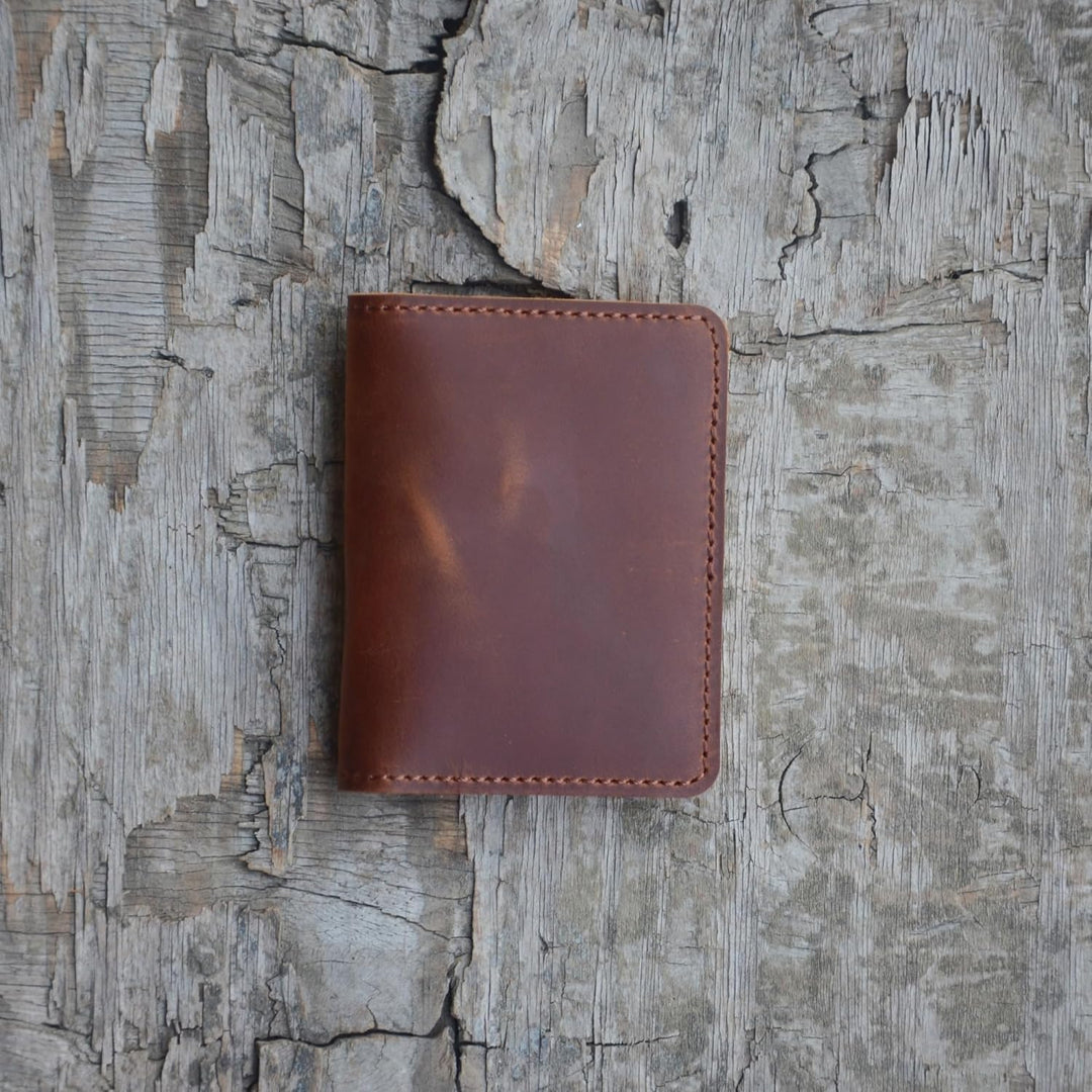 JJNUSA Billetera de cuero minimalista hecha a mano para hombres env...