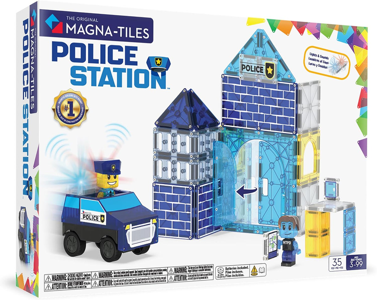 MAGNA-TILES Juego de construcción magnética de 35 piezas, la marca original de construcción magnética