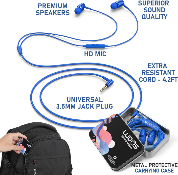 LUDOS OMNITONE Auriculares con cable in-Ear, 5 años de garantía, au...