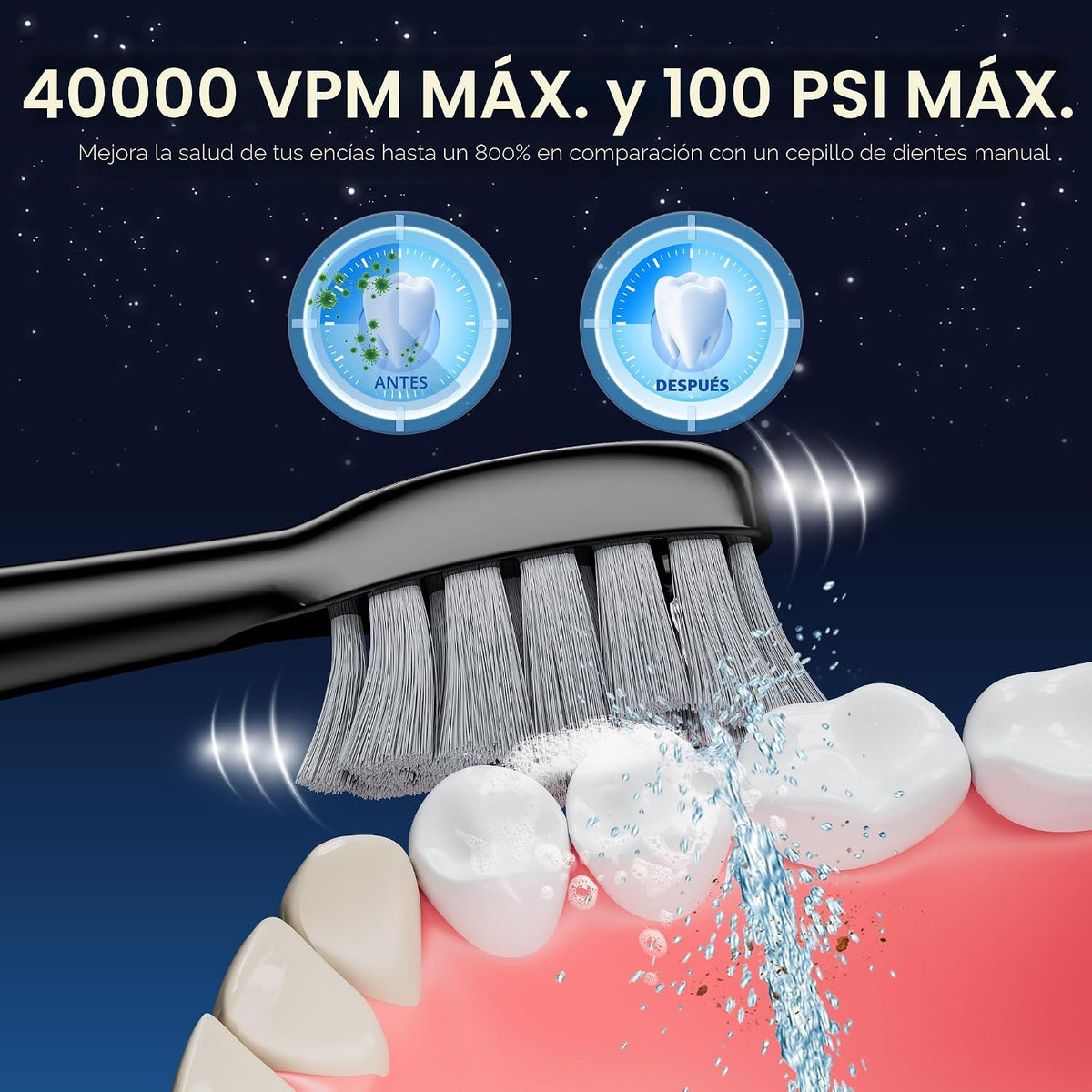 Cepillo de dientes eléctrico con hilo dental combinado, cepillo de dientes