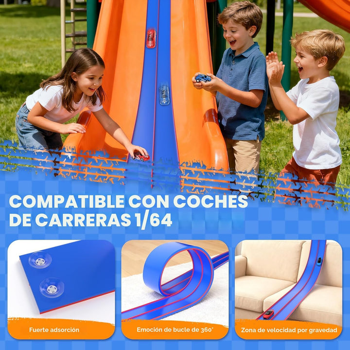 DKOXT Pista de carreras flexible de 15 pies para niños, juego de pi...