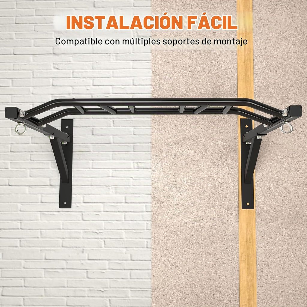 Barra de Dominadas de Montaje en Pared Upgrade, Barra de Dominadas Multiagarre de Alta Resistencia para Entrenamiento de Fuerza, Capacidad de 600 lbs, Construcción en Acero Duradera, Perfecta para Entrenamientos en Casa y Garaje
