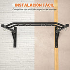 Barra de Dominadas de Montaje en Pared Upgrade, Barra de Dominadas Multiagarre de Alta Resistencia para Entrenamiento de Fuerza, Capacidad de 600 lbs, Construcción en Acero Duradera, Perfecta para Entrenamientos en Casa y Garaje