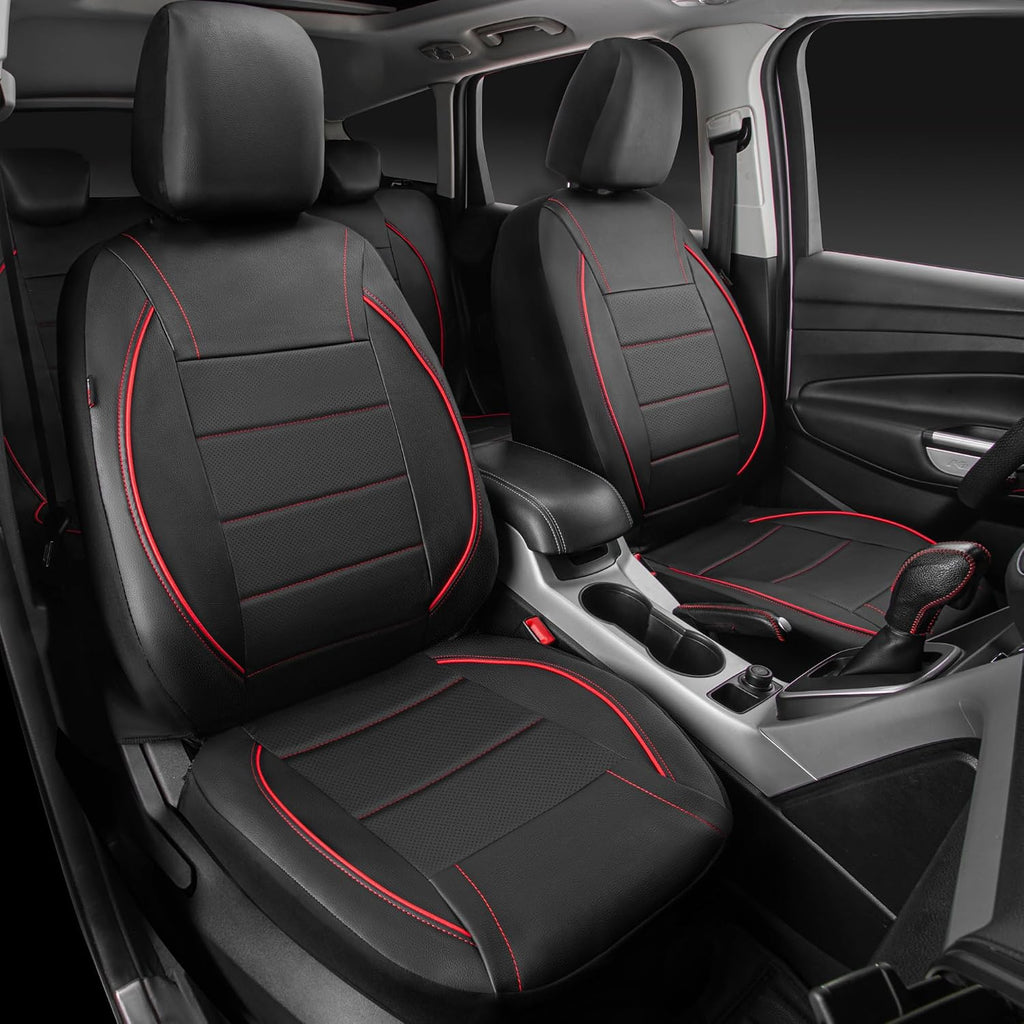 CAR PASS - Fundas para asiento universal., Negro y rojo